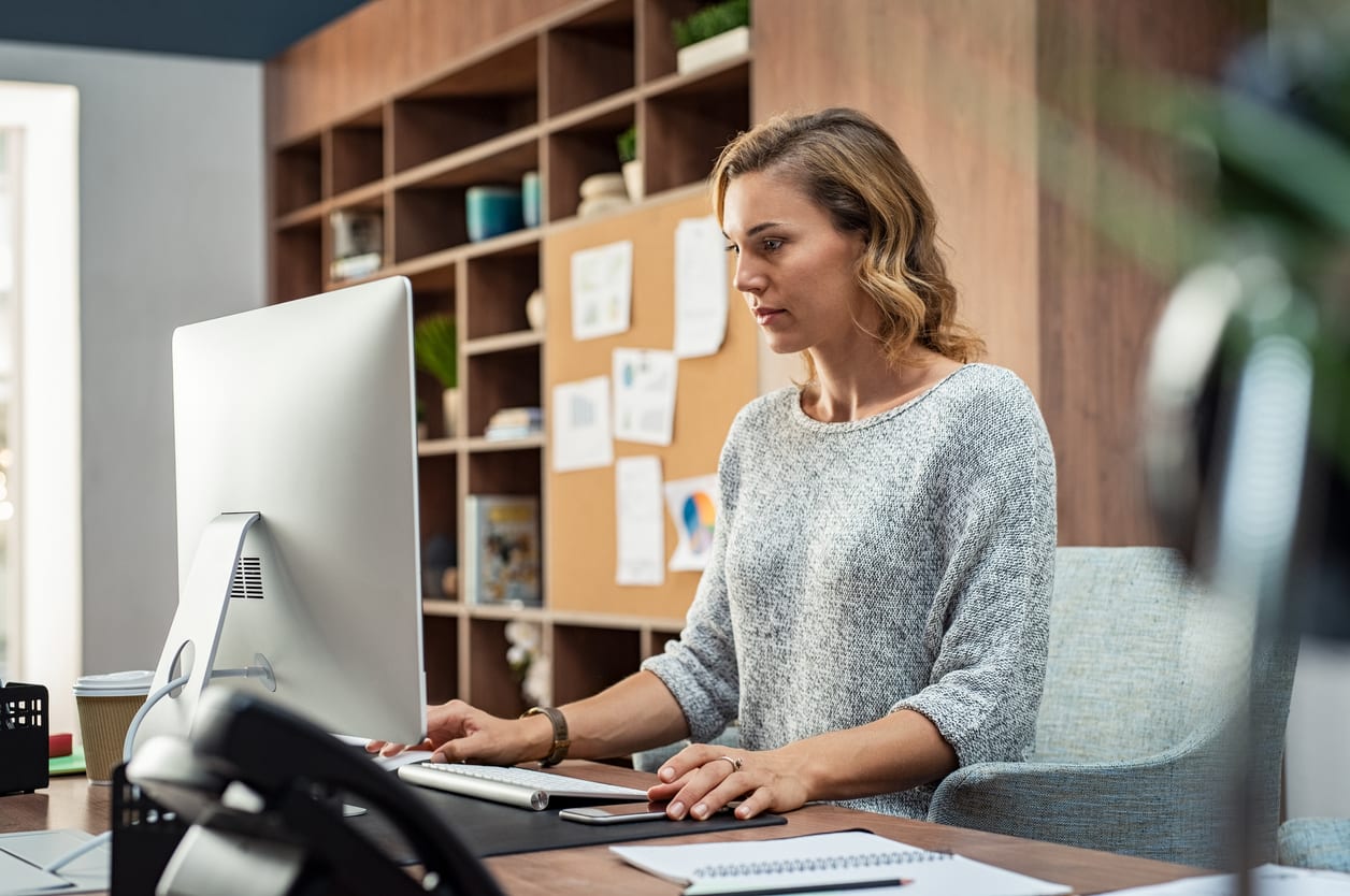 Woman working on computer