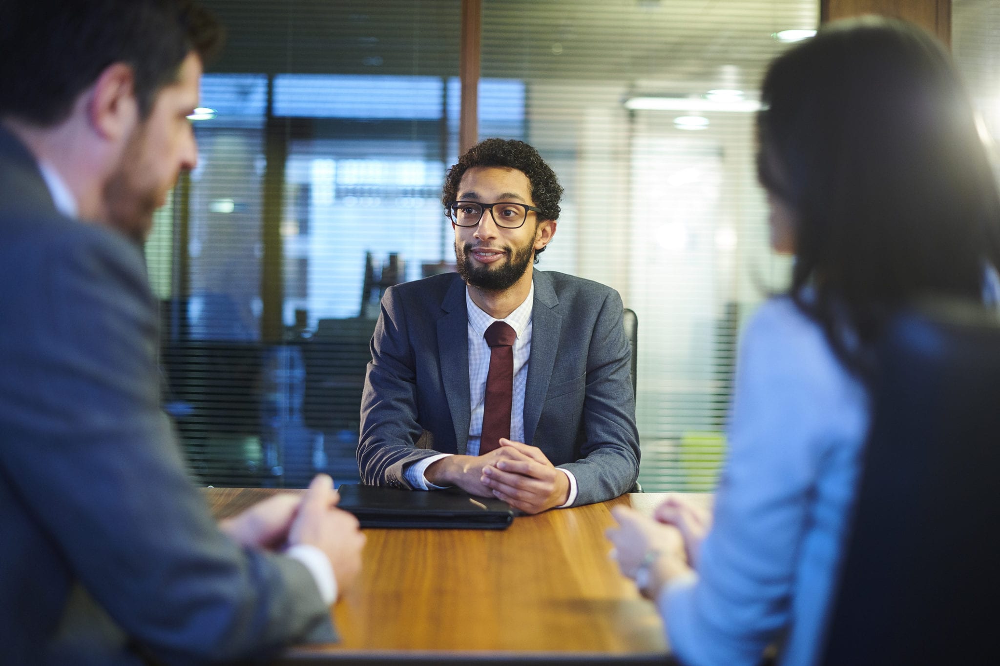 Man being interviewed for a job