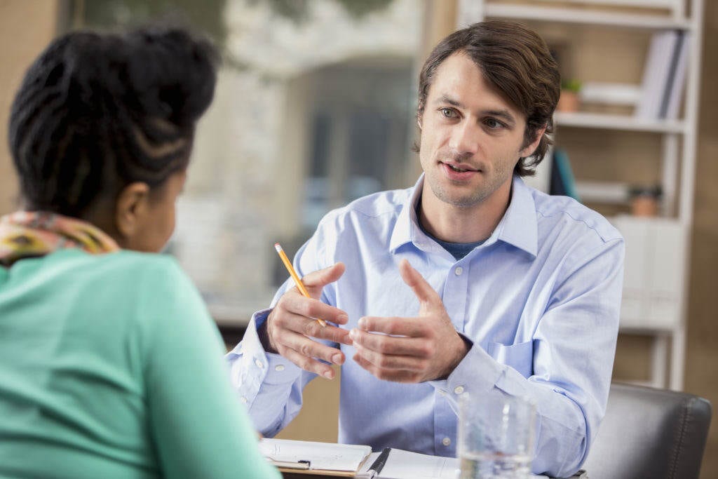 manager conducting interview