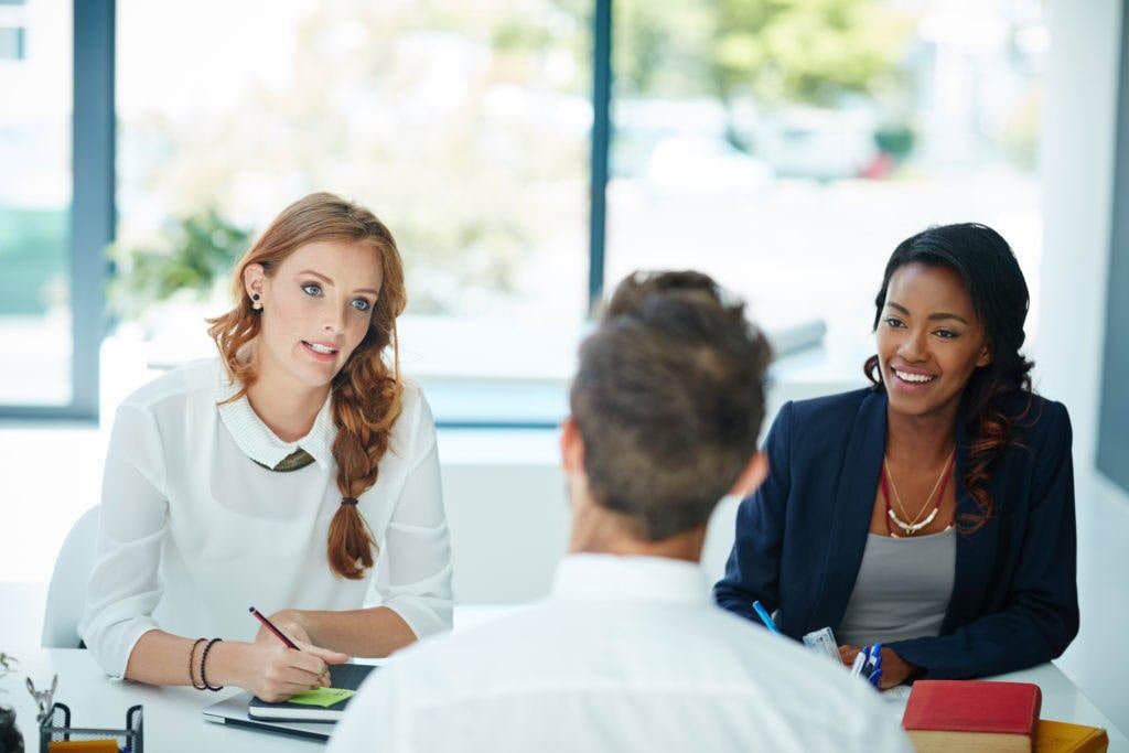 senior team interviewing candidate