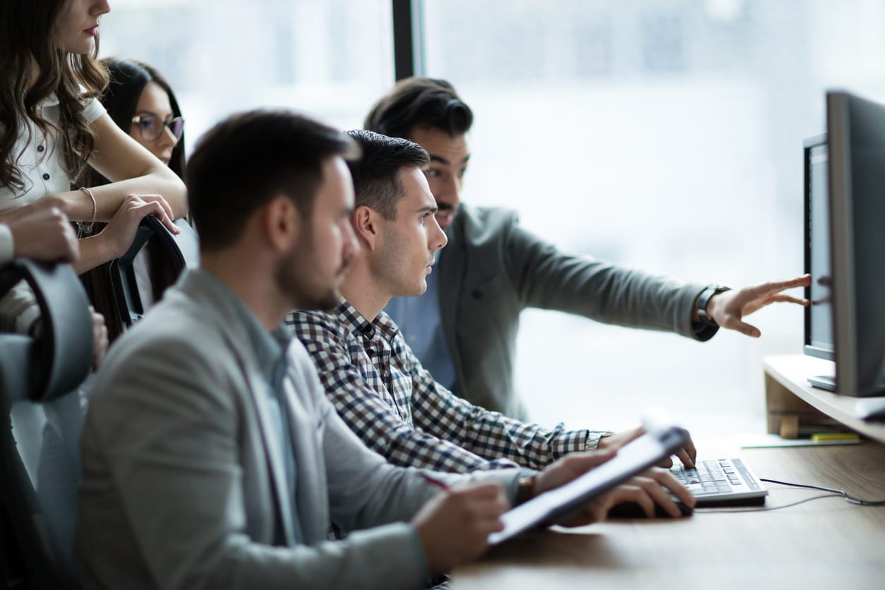 Picture of business people working together in office company