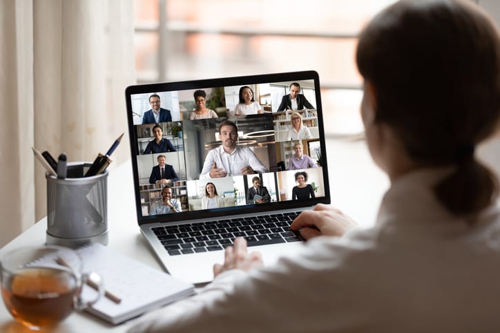 woman on video call