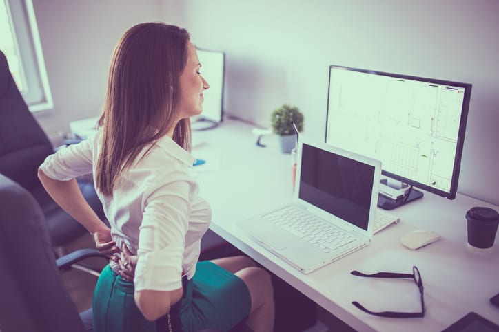 woman at home office