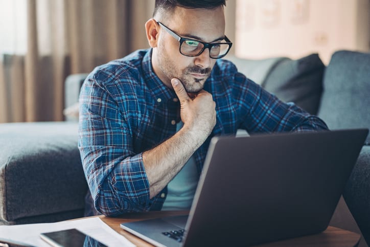 man working on his laptop