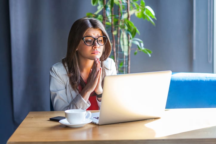 worried businesswoman