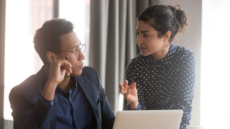 colleagues having a conversation