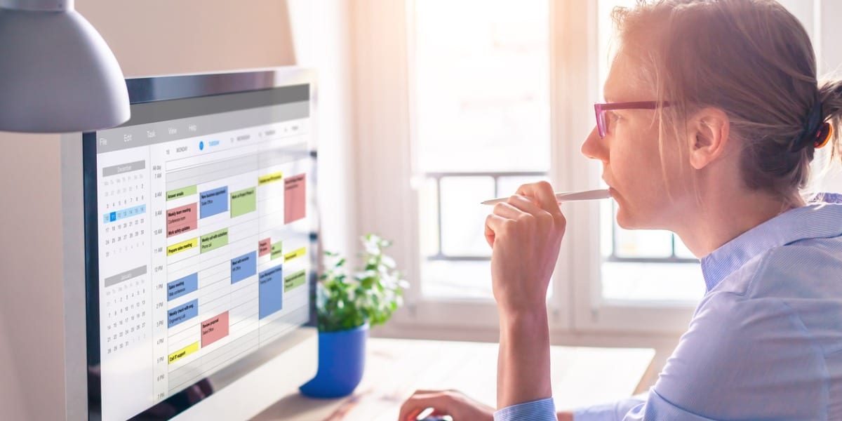 image of woman working at computer