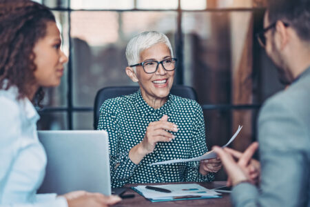 Group of business person in discussion in the office