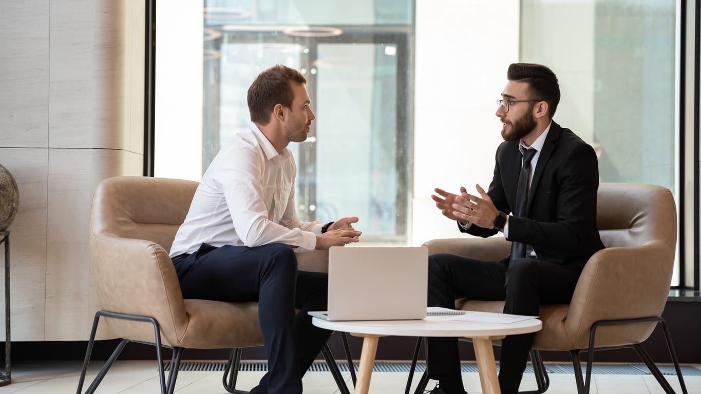 boss talking to employee