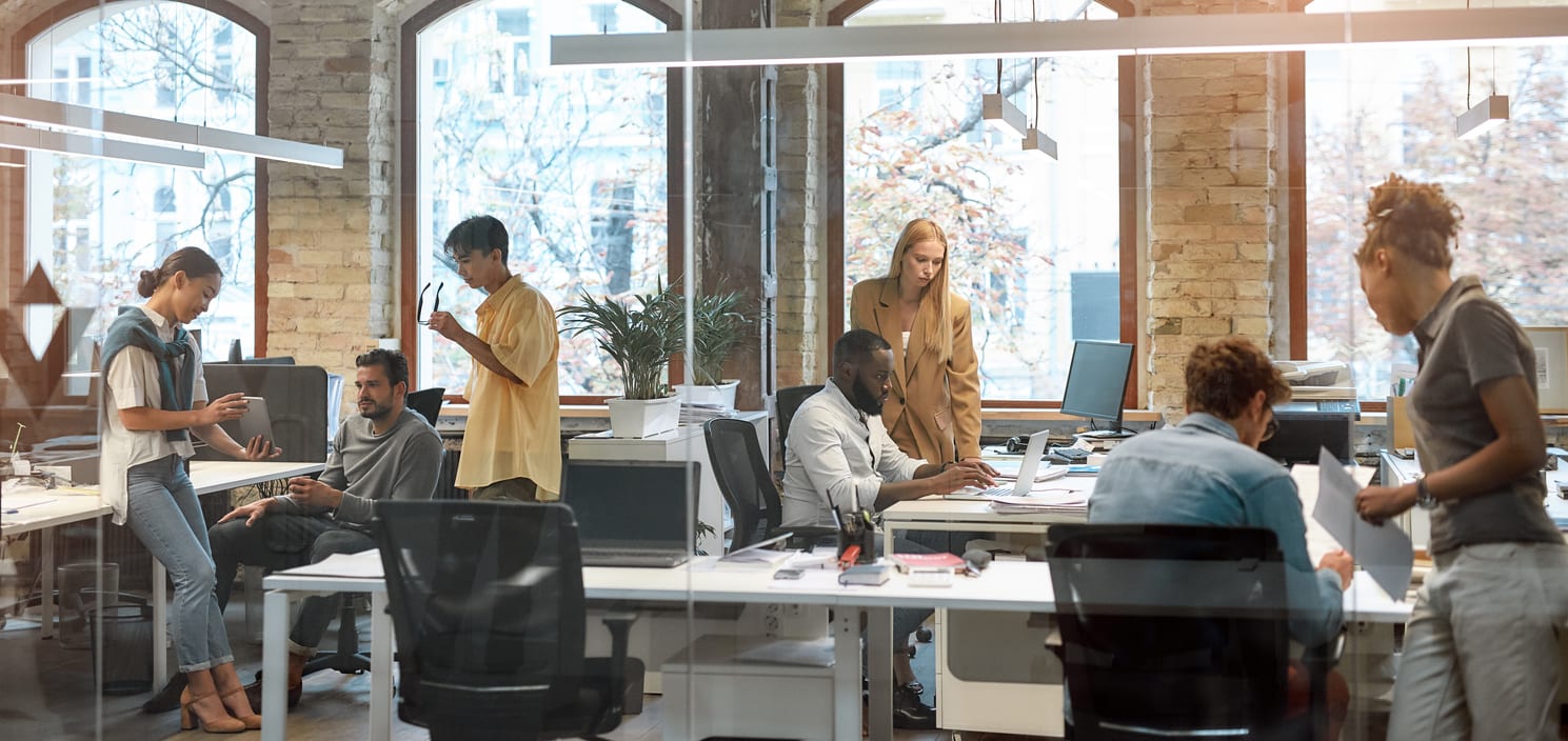 colleagues working in the office