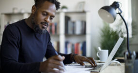 Man working at home